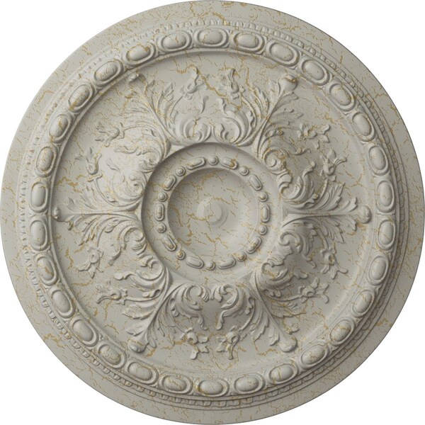 Ekena Millwork Stockport Ceiling Medallion (Fits Canopies up to 6 1/4"), 28"OD x 2 3/4"P, Pot of Cream Crackle CM28STPCC - main